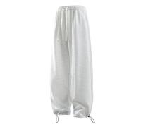 Pantalon de survêtement ample de couleur unie avec cordon de serrage pour homme - Jambe droite - Pantalon de yoga taille haute - Coupe ample - Doux et confortable - Pantalon de jogging actif et