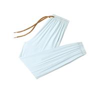 Pantalon de survêtement ample décontracté avec bas cintré pour femme - En soie glacée - Protection solaire - Confortable - Taille haute - Coupe décontractée - Pantalon de yoga d'été confortable
