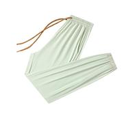 Pantalon de survêtement ample décontracté avec bas cintré pour femme - En soie glacée - Protection solaire - Confortable - Taille haute - Coupe décontractée - Pantalon de yoga d'été confortable