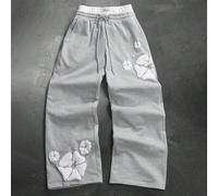 Pantalon de survêtement ample décontracté avec cordon de serrage à la taille et poches, motif gaufré pour hommes L,M,S,XL,XXLBlocs de couleur,Lettres,PlantesTissu tricoté