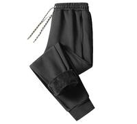 Pantalon de survêtement ample doublé en polaire avec bas cintré pour homme - Taille haute - Pantalon de jogging ample pour l'hiver et l'automne - Pantalon de course décontracté - Pantalon de sport