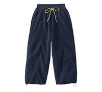 Pantalon de survêtement ample pour enfants - Jambe large - Taille élastique - Printemps - Automne - Vêtements de sport décontractés - Léger - Gym - Entraînement en plein air - Randonnée - Parachute