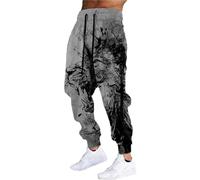 Pantalon de survêtement Baggy pour Hommes, Pantalon de Jogging d'entraînement de Sport décontracté avec Motif de crâne,Gris,L