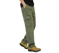 Pantalon de survêtement cargo décontracté pour homme, taille extensible, coupe décontractée, pantalon cargo tactique multi-poches, durable, Vert, XXL