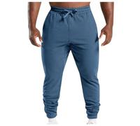 Pantalon de survêtement décontracté ample en tricot avec poches pour homme, coupe décontractée, confortable, jogging, yoga, course à pied 2025, bleu ciel, L