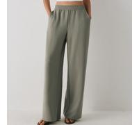 Pantalon de survêtement décontracté polyvalent pour femme, couleur unie, taille élastique, pour le quotidien et la détente, vert sauge, été L,M,S,XL,XSUnicoloreTissu tricoté