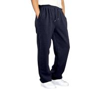 Pantalon de survêtement décontracté pour garçon, jambe droite, bas ouvert, pantalon de jogging athlétique décontracté avec taille élastique, bleu marine, 9-10 ans