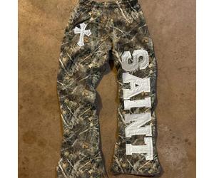 Pantalon de survêtement décontracté pour hommes avec lettre et patch croisé, taille élastique, automne L,M,S,XL,XXLLettres,PlantesTissu tricoté