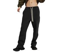 Pantalon De Survêtement Doublé Polaire Homme Avec Poches pantalon parachute, pantalon de survêtement cargo ample décontracté, pantalon sarouel avec poches Pyjama Homme De Marseille (Black, S)