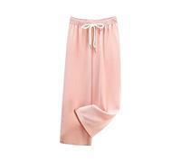Pantalon de survêtement droit à jambe large pour enfants et filles, pantalon ample taille haute avec cordon de serrage pour tout-petits, bébés, filles, jogging ample confortable, vêtements d'extérieur