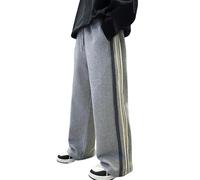 Pantalon de survêtement élastique avec cordon de serrage en polaire chaude pour garçons 2026, gris, 11-12 ans