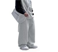 Pantalon de survêtement élastique avec cordon de serrage en polaire pour enfants, gris, 8-9 ans