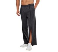 Pantalon De Survêtement Homme Avec Bande Latérale De Jogging Extra Long Avec Poches À Fermeture Éclair Intégrale, Tailles M À 3XL De Survêtement Post-opératoire De Basketball jogger pants(Grey A,3XL)