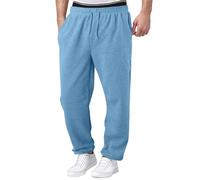 Pantalon de survêtement homme doublé polaire hiver chaud coupe droite ample taille haute avec poches pantalon jogging yoga entraînement sport détente confortable casual mode automne (Light Blue, XXXL)