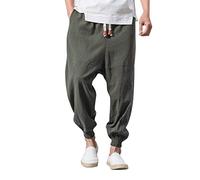 Pantalon De SurvêTement Homme, Pantalon Homme DéContracté en Lin Cordons Et Poches ÉLastique Taille MéDiane Confortable Et Solide pour Hommes