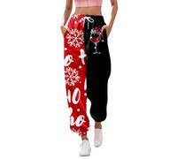 Pantalon de survêtement imprimé de noël pour Femmes, Poches, Taille Haute, Sportif, Coupe athlétique, survêtement Leggings Molleton