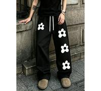 Pantalon de survêtement imprimé décontracté ample à jambe droite pour hommes, printemps/automne, pantalon long décontracté à la mode L,M,S,XL,XS,XXLCartoon,PlantesTissu tricoté
