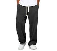 Pantalon de survêtement long pour homme - Pantalon de loisirs gaufré - Pantalon de sport avec cordon de serrage - Pantalon de jogging baggy - Taille élastique - Couleur unie - Pantalon de travail