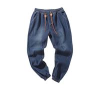 Pantalon De Survêtement Menotté pour Homme de Couleur Unie à Cordon de Serrage Pantalons de Sport décontractés pour Hommes Pantalon De Sueur Doux pour Hommes (Blue, M)