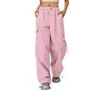 Pantalon de survêtement pour Adolescentes Coupe Ample - Jambes Larges - Décontracté Pantalon Cargo avec Poches Multiples pour Danse École Photographie Pantalons d'extérieur pour l'automne