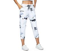 Pantalon de survêtement pour femme avec poches et taille élastique confortable, Encre blanche anti-éclaboussures, Taille S