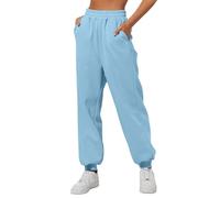 Pantalon de survêtement pour Femme avec Poches - Pantalon de survêtement uni - Baggy - Taille élastique - pour Hip hop décontracté, Gym et Jogging