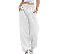 Pantalon de survêtement pour Femme avec Poches Pantalon de Survêtement uUni Baggy Taille élastique pour Hip hop décontracté Gym et Jogging