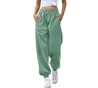 Pantalon de survêtement pour femme - Pantalon de sortie tendance avec poches - Coupe décontractée - Couleur unie - Jambe fuselée - Pantalon de yoga taille haute, vert menthe, XXL
