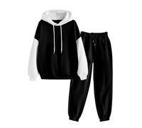 Pantalon de survêtement pour femme Petite Bleu marine Stitch Pyjamas Grande taille Polaire thermique Pull Sweat à cordon de serrage Ensembles de survêtement pour femme Jambe large Hiver Chaud Pantalon