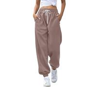 Pantalon de survêtement pour femme surdimensionné élastique : pantalon de jogging long en coton avec cordon de serrage pantalon en tissu baggy pantalon de yoga grandes tailles pantalon de course