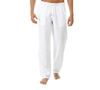 Pantalon de survêtement pour homme, jambe droite, couleur unie, taille élastique, pantalon de jogging polyvalent et durable, pantalon décontracté uni avec cordon de serrage avec poches, blanc, XL