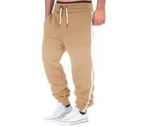 Pantalon de survêtement pour homme - Long et droit - Pantalon de jogging baggy - Pantalon de sport - Coupe ajustée - Avec rayures sur les côtés - Pantalon de survêtement léger - Pantalon de loisirs