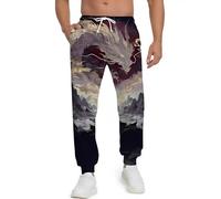 Pantalon de survêtement pour Hommes Dragon imprimé en 3D Pantalon de Jogger Sportif Pantalon décontracté à Cordon Pantalon de Sport avec Poches