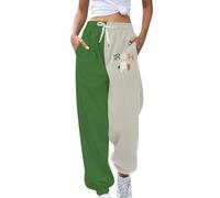 Pantalon de survêtement St Patrick pour femmes, grande taille, cordon de serrage, jambe droite, bas fermé, vert trèfle irlandais, 3#Vert menthe, XXL