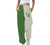 Pantalon de survêtement St Patrick pour femmes, grande taille, cordon de serrage, jambe droite, bas fermé, vert trèfle irlandais, 4#Vert menthe, S