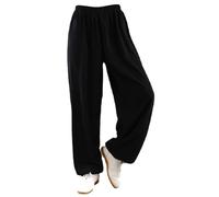 Pantalon De Tai Chi Unisexe Tenue D'entraînement Loisirs Coton Et Soie Costume Chinois pour Tai Chi and Wing Chun Taille Elastique Tenue De Tai Chi pour La Méditation Et Le Qigong A,XS