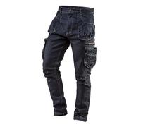 NEO TOOLS Pantalon de Travail en Denim 8 Poches pour Homme Taille XS à XXXL Coutures renforcées au Niveau des Genoux Mélange 98% Coton 2% élasthanne