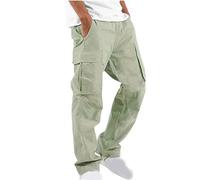 Pantalon de Travail Cargo Homme Stretch Grande Taille Pantalons Taille Elastique Décontractée Pant Mode Drawstring Leger Pantalon Jogging Survetement avec Poche Training Sportswear Randonnée Pas Cher