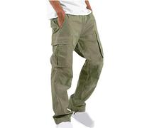 Pantalon de Travail Cargo Homme Stretch Grande Taille Pantalons Taille Elastique Décontractée Pants Mode Drawstring Long Pantalon Jogging Survetement avec Poche Training Sportswear Randonnée Pas Cher