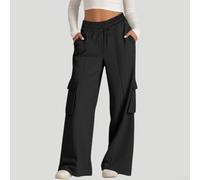 Pantalon de travail de couleur unie pour femme avec taille élastique et cordon de serrage pour les vacances d'été, la plage, le yoga, le cyclisme, coupe régulière, pantalon en polyester extensible