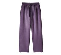 Pantalon De Travail - décontractés pour Hommes et Droits en Daim de Couleur Unie (Purple, XXXL)