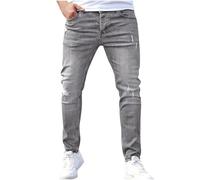 Pantalon de Travail en Jeans Homme Stretch Coupe Slim Pantalon de Travail Couleur Pure Basique Décontracté Offre de Printemps Pantalons de Jogging en Denim Sport Jean Skinny Pants Cadeau Futur Papa