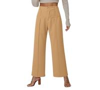 Pantalon De Travail Femme Taille Haute, Pantalon Large Femme Droit Décontracté Couleur Unie Coupe Ample Confortable Fluide Chic Et Élégants Passe-Partout TempéRament Pants pour d'affaires