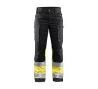 Pantalon de travail haute visibilité multipoches femme Blaklader Stretch Noir / Jaune 34