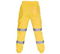 Pantalon de travail haute visibilité pour homme, joggers réfléchissants, pantalons de training avec cordon de serrage, multi-poches, haute visibilité, pantalons de combat cargo super doux, vêtement de