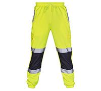 Pantalon De Travail Homme avec Bandes Réfléchissant Pantalon Cargo Homme avec Poche Taille Elastique Randonnée Jogging Sport Baggy Chasse Large Moto Tactique Grande Taille Ete Sudation