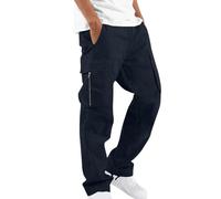 Pantalon de Travail Homme Cargo Stretch Pantalons Large Taille Elastique Décontractée Leger Ete Pants Mode Pantalons de Jogging Survetement avec Poche Training Sportswear Randonnée Baggy Trousers