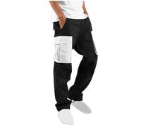 Pantalon de Travail Homme Cargo Stretch Pantalons Taille Elastique Décontractée Leger Ete Pants Mode Drawstring Long Pantalon Jogging Survetement avec Poche Training Sportswear Randonnée Pas Cher