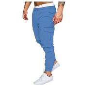 Pantalon De Travail Homme Chantier - Pantalon Cargo Homme en Coton Décontracté Confortable à Cordon avec Poches et Design Salopette
