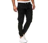 Pantalon De Travail Homme Couleur Unie Casual Sport Jogging Multi Poches Grande Taille Pantalon Cargo avec Cordon élastiques Pantalons de Sport Slim Fit Hip Hop Streetwear